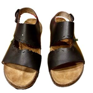 El Naturalista leather cork sandals
